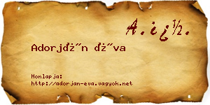Adorján Éva névjegykártya