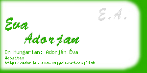 eva adorjan business card