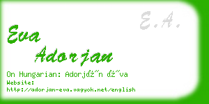 eva adorjan business card